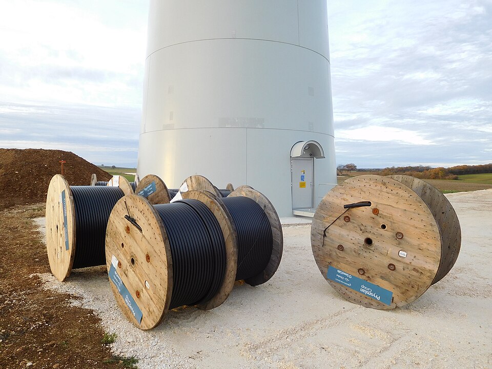 Industrial electrical cable drums (representative image)